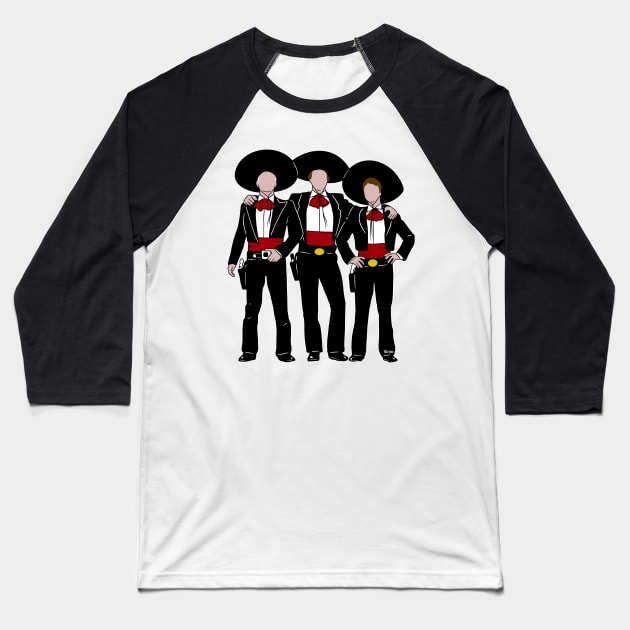 Three Amigos Baseball T-Shirt by RevArt